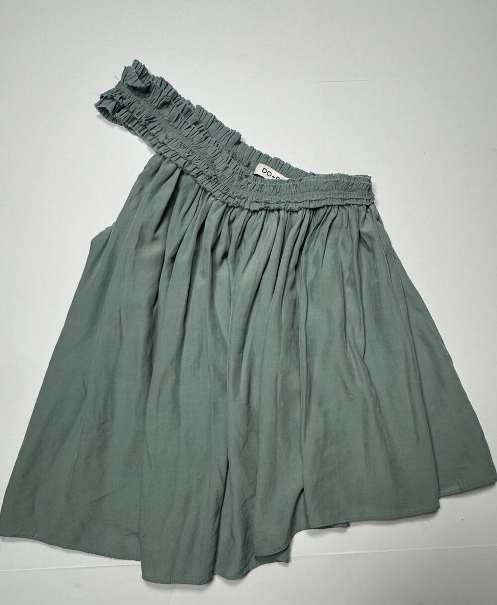 DO+BE Women's Green High Rise Pull-On Ruffle Skort Solid Lightweight Size S